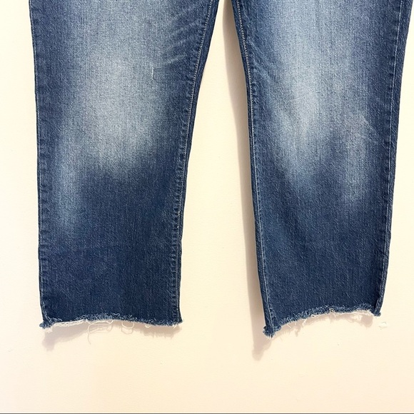 ➕ Gap Denim Ankle Flare Raw Hem Dark Wash Jeans Womens Plus Size 18 - Picture 5 of 12